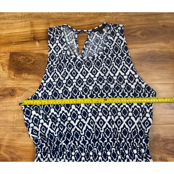 Banana Republic Blue & White Sleeveless Maxi CrissCross Back Dress Size XL READ - Picture 11 of 14